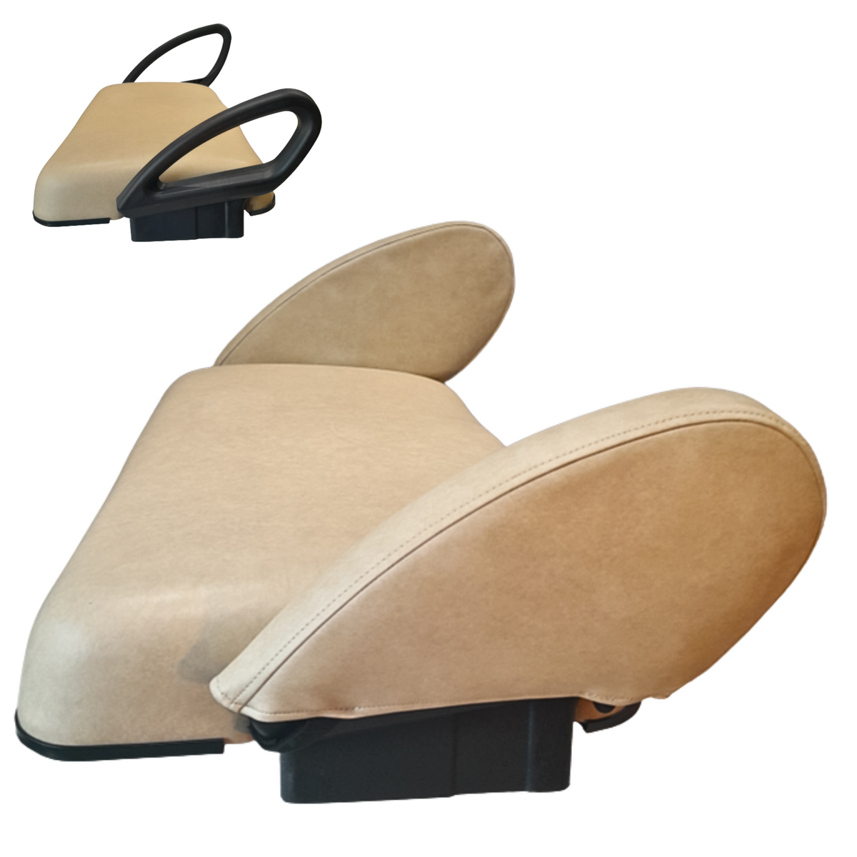 Beige Cart Buddy padded golf cart armrest covers for Club Car